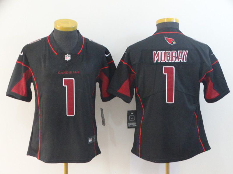 Women Arizona Cardinals 1 Murray Black Nike Color Rush NFL Jerseys